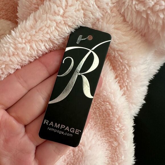 Rampage Women's Pink Pom Pom Plush Hoodie Pullover Sleeping Hoodie size M - Picture 6 of 7